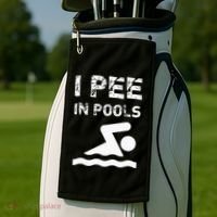 I Pee In Pools Funny Swimming Sarcastic Swim Saying Golf Towel thumb 2