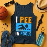 I Pee In Pools Tank Top thumb 4