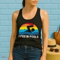 I Pee In Pools Funny Swimmer Swimming Coach Player Women's Tank Top thumb 2