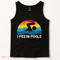 I Pee In Pools Funny Swimmer Swimming Coach Player Tank Top thumb 2