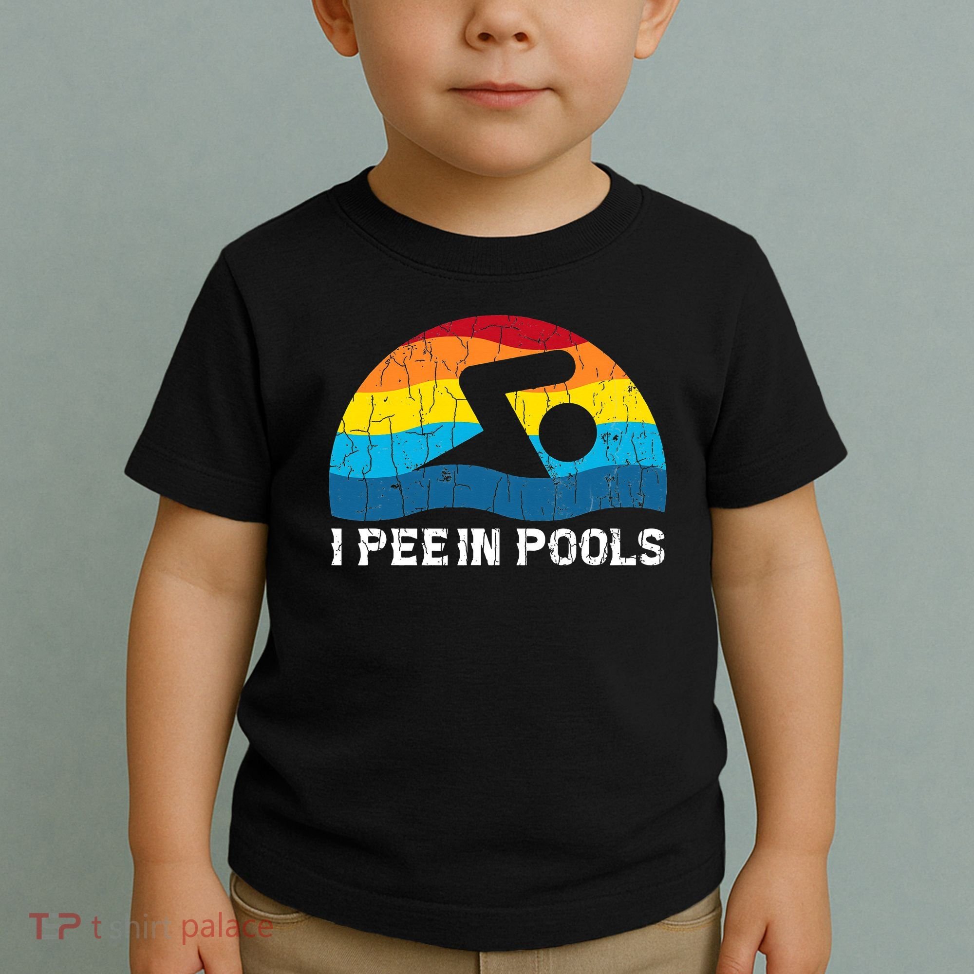 I Pee In Pools Funny Swimmer Swimming Coach Player Toddler T-Shirt