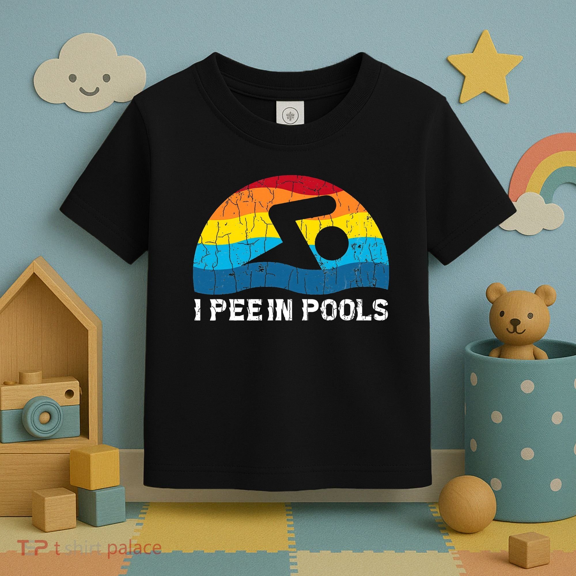 I Pee In Pools Funny Swimmer Swimming Coach Player Toddler T-Shirt
