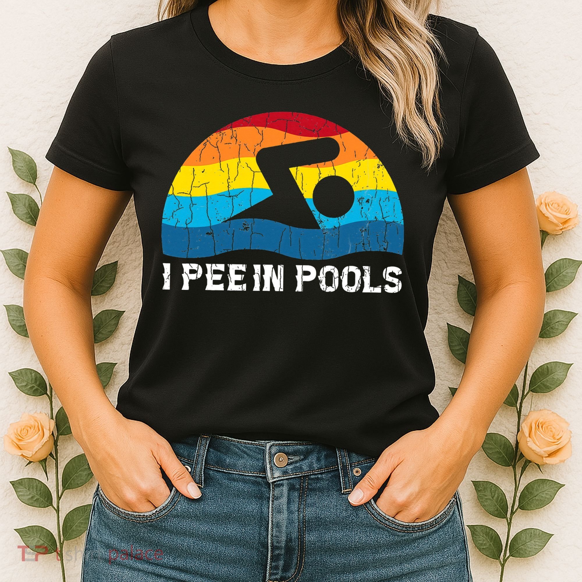 I Pee In Pools Funny Swimmer Swimming Coach Player Women's T-Shirt