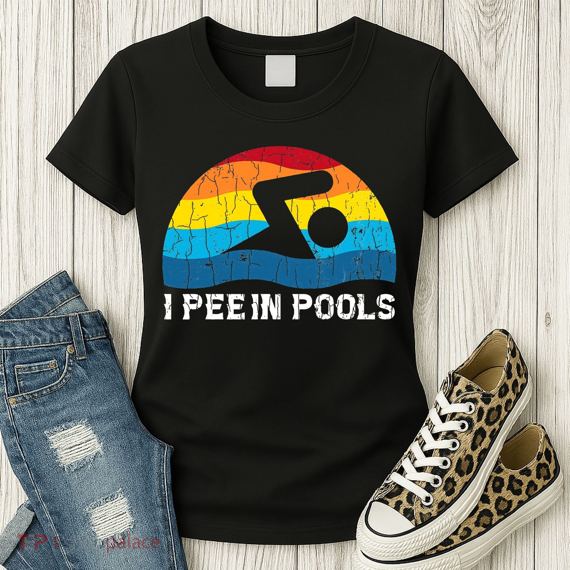 I Pee In Pools Funny Swimmer Swimming Coach Player Women's T-Shirt
