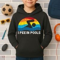 I Pee In Pools Funny Swimmer Swimming Coach Player Kids Hoodie thumb 2