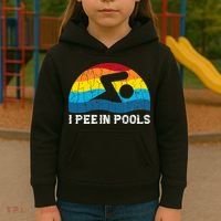 I Pee In Pools Funny Swimmer Swimming Coach Player Kids Hoodie thumb 3