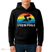 I Pee In Pools Funny Swimmer Swimming Coach Player Kids Hoodie thumb 4