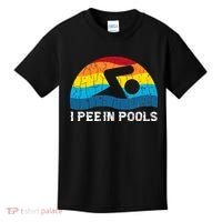 I Pee In Pools Funny Swimmer Swimming Coach Player Kids T-Shirt thumb 0
