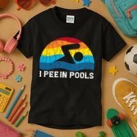 I Pee In Pools Funny Swimmer Swimming Coach Player Kids T-Shirt thumb 3