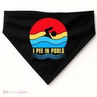 I Pee In Pools Funny Swimmer Coach Player USA-Made Doggie Bandana thumb 0