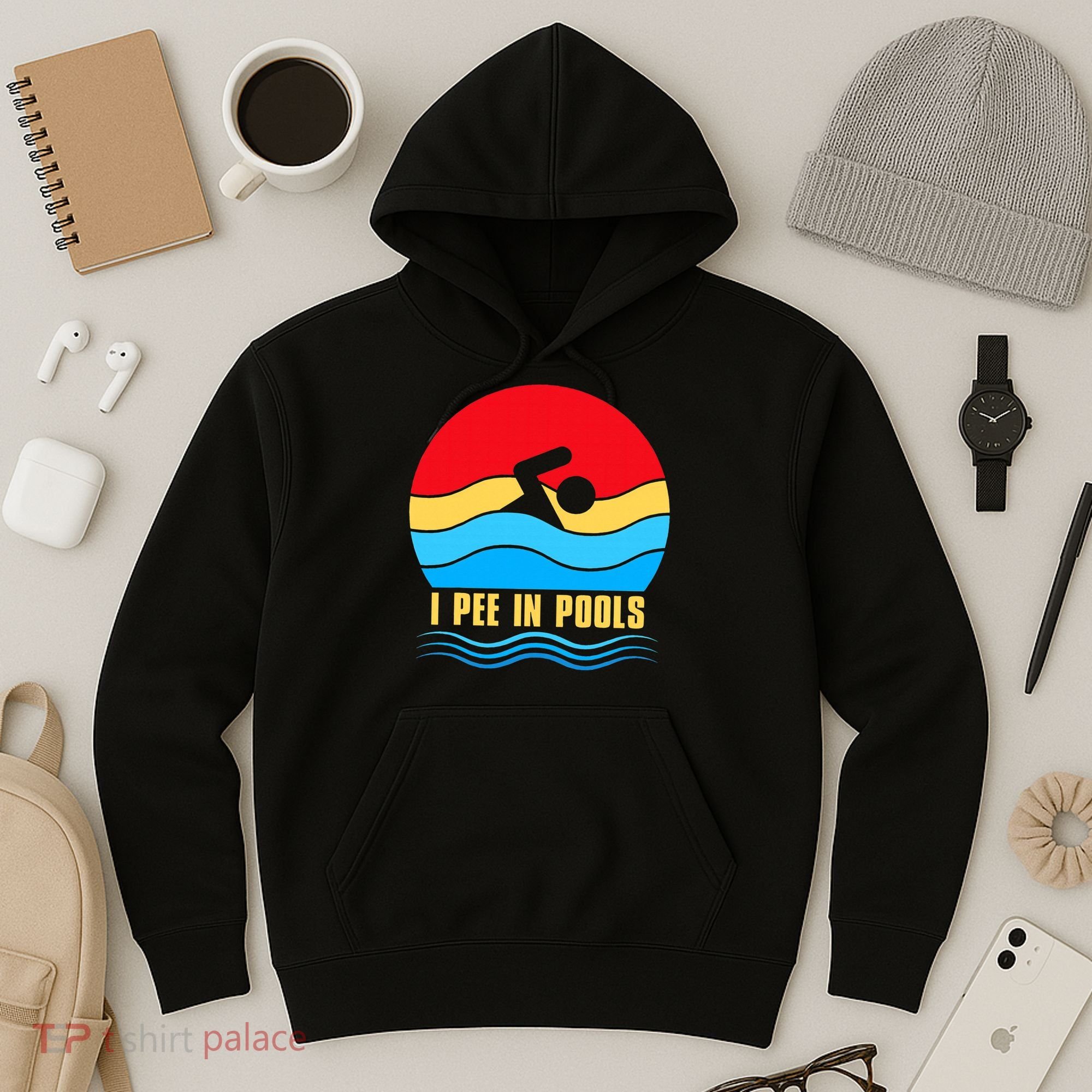 I Pee In Pools Funny Swimmer Coach Player Hoodie