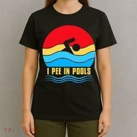 I Pee In Pools Funny Swimmer Coach Player T-Shirt thumb 4