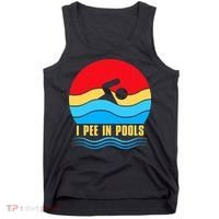 I Pee In Pools Funny Swimmer Coach Player Tank Top thumb 0