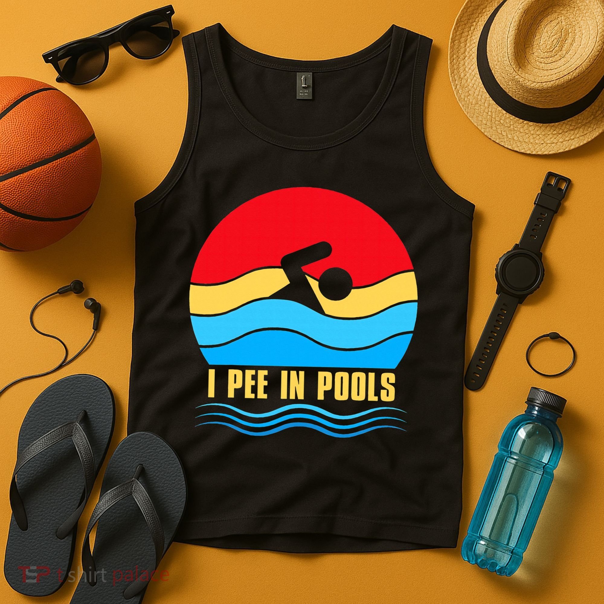 I Pee In Pools Funny Swimmer Coach Player Tank Top