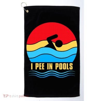 I Pee In Pools Funny Swimmer Coach Player Golf Towel