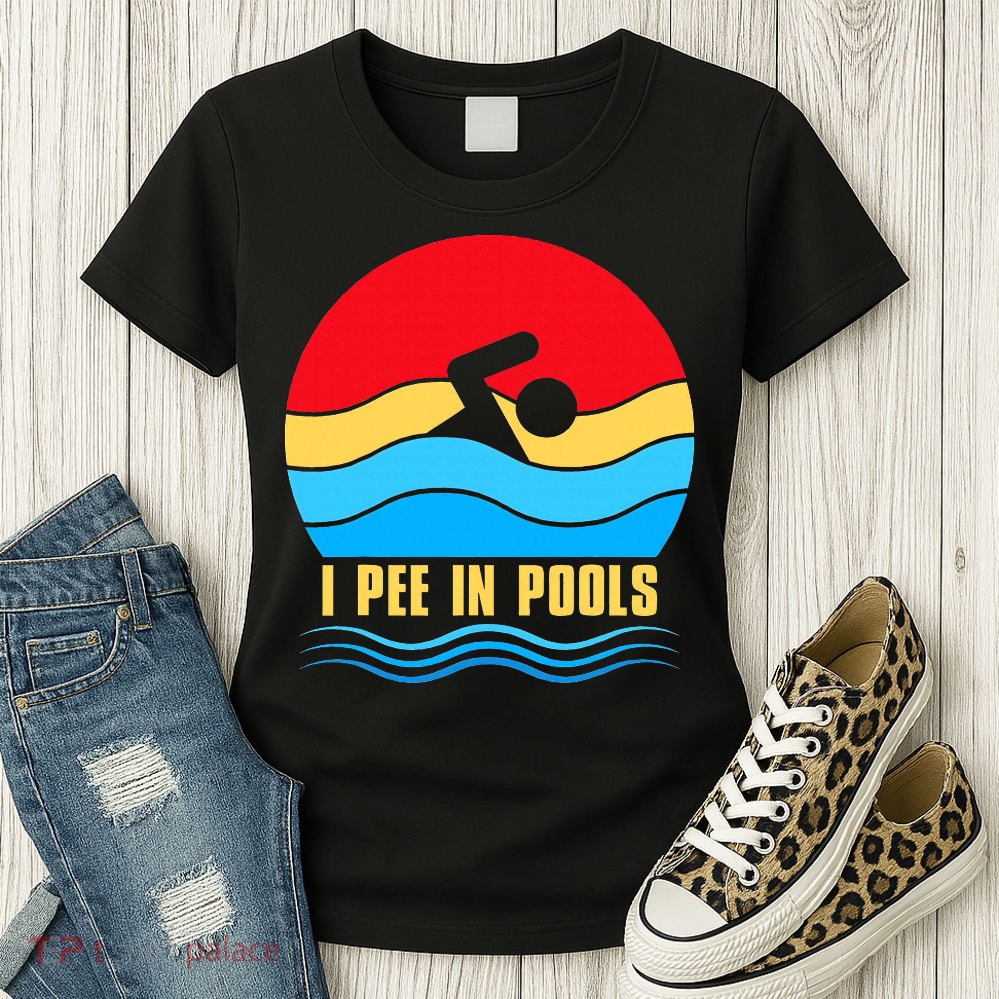 I Pee In Pools Funny Swimmer Coach Player Women's T-Shirt