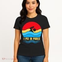 I Pee In Pools Funny Swimmer Coach Player Women's T-Shirt thumb 4