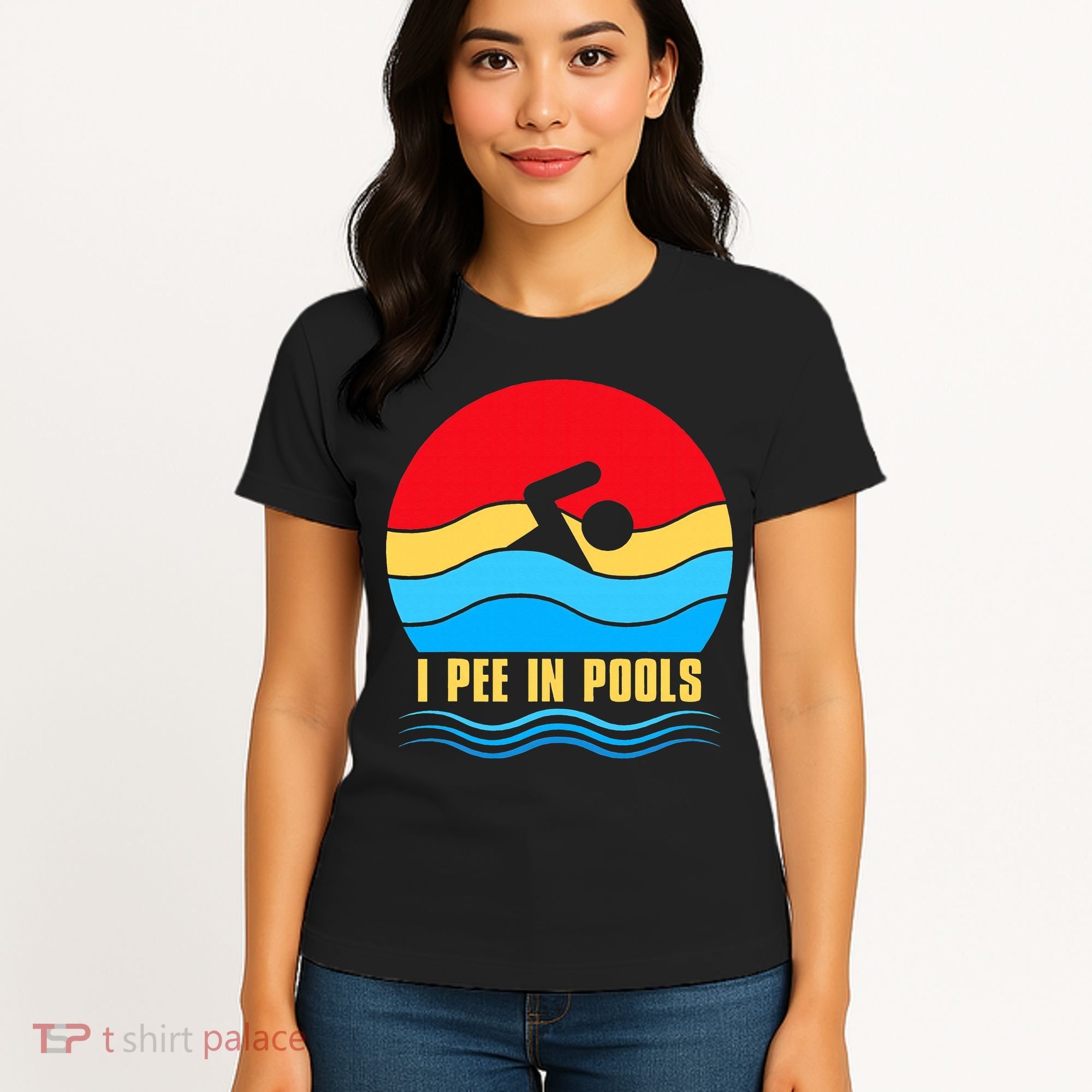 I Pee In Pools Funny Swimmer Coach Player Women's T-Shirt