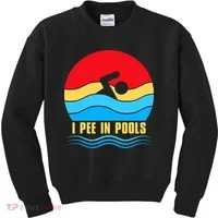 I Pee In Pools Funny Swimmer Coach Player Kids Sweatshirt thumb 0