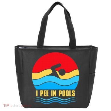 I Pee In Pools Funny Swimmer Coach Player Tote Bag