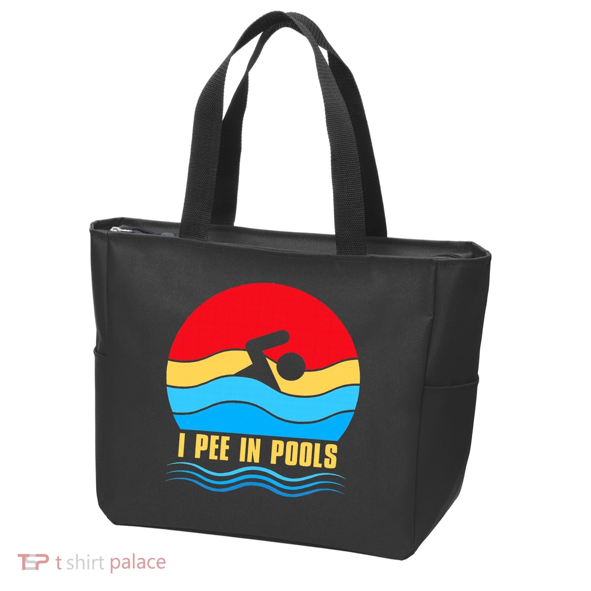 I Pee In Pools Funny Swimmer Coach Player Tote Bag