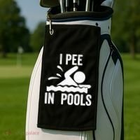 I Pee In Pools Swimming Swim Vacation I Pee In Pools Golf Towel thumb 2