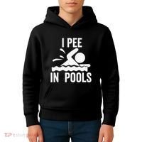 I Pee In Pools Swimming Swim Vacation I Pee In Pools Kids Hoodie thumb 4