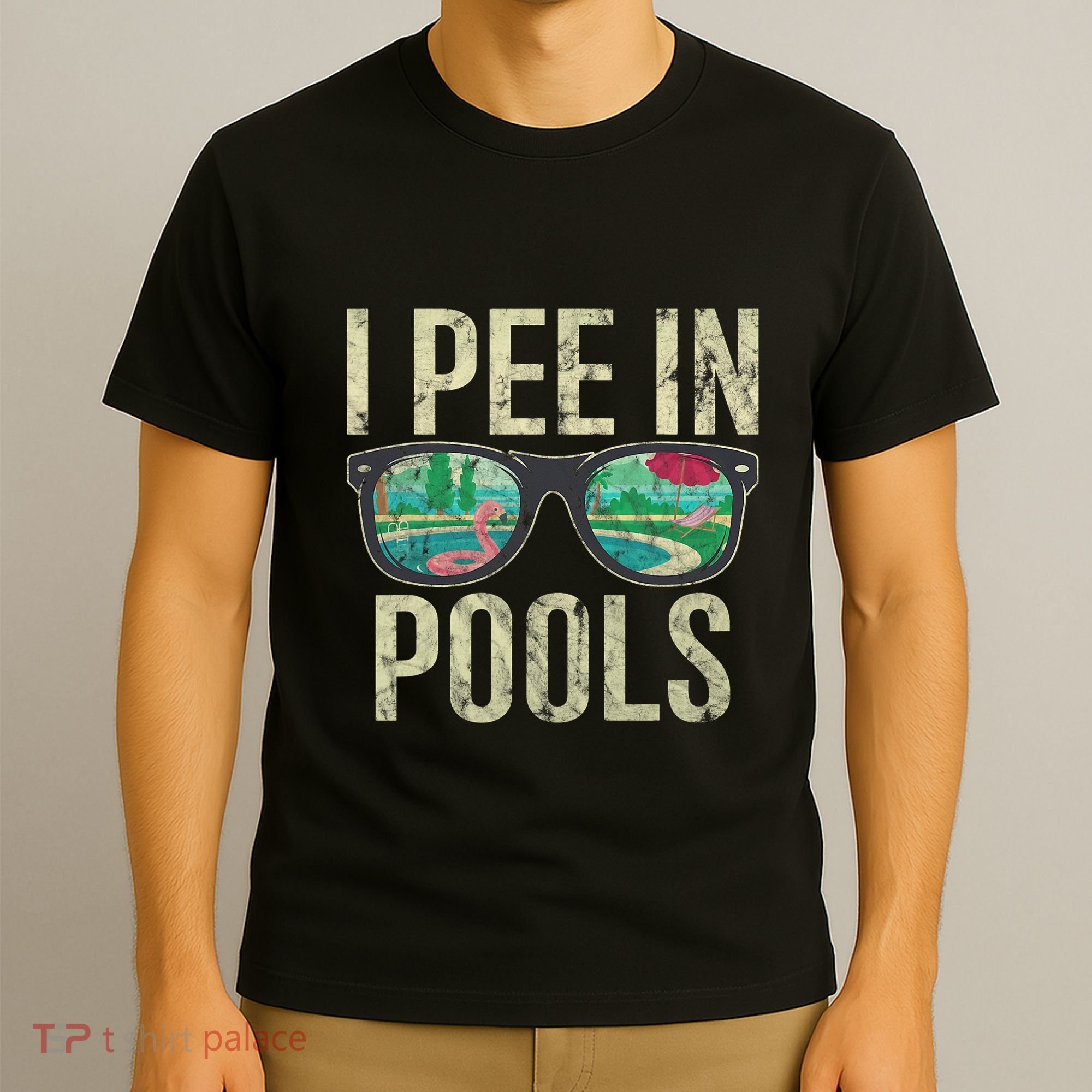 I Pee In Pools Summer Vacation Glasses Funny T-Shirt