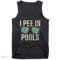 I Pee In Pools Summer Vacation Glasses Funny Tank Top thumb 0