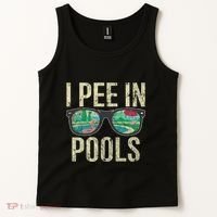 I Pee In Pools Summer Vacation Glasses Funny Tank Top thumb 2