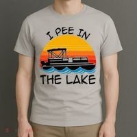 I pee in the lake vintage boating pontoon T-Shirt thumb 3