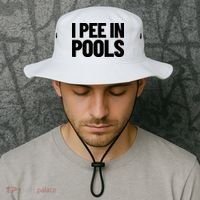 I Pee In Pools Funny Vacation Humor Swimming I Pee In Pools Bucket Hat thumb 2