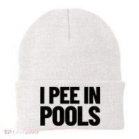 I Pee In Pools Funny Vacation Humor Swimming I Pee In Pools Beanie thumb 0