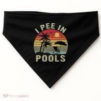 I Pee In Pools Sarcastic Sayings For Pools Lovers Retro USA-Made Doggie Bandana thumb 0