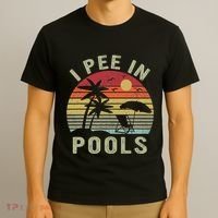 I Pee In Pools Sarcastic Sayings For Pools Lovers Retro T-Shirt thumb 3