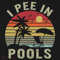 I Pee In Pools Sarcastic Sayings For Pools Lovers Retro Women's Hoodie thumb 2