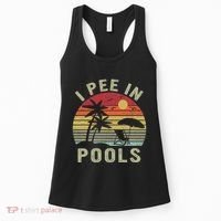 I Pee In Pools Sarcastic Sayings For Pools Lovers Retro Women's Tank Top thumb 0