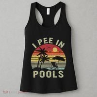 I Pee In Pools Sarcastic Sayings For Pools Lovers Retro Women's Tank Top thumb 3