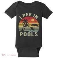 I Pee In Pools Sarcastic Sayings For Pools Lovers Retro Baby Bodysuit thumb 0