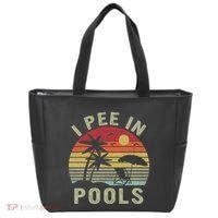 I Pee In Pools Sarcastic Sayings For Pools Lovers Retro Tote Bag thumb 0