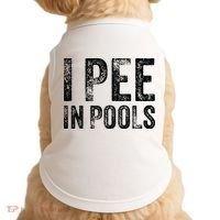I Pee In Pools Funny Quote Saying Summer Vacation Party Doggie Tank thumb 0