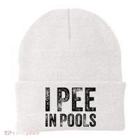 I Pee In Pools Funny Quote Saying Summer Vacation Party Beanie thumb 0