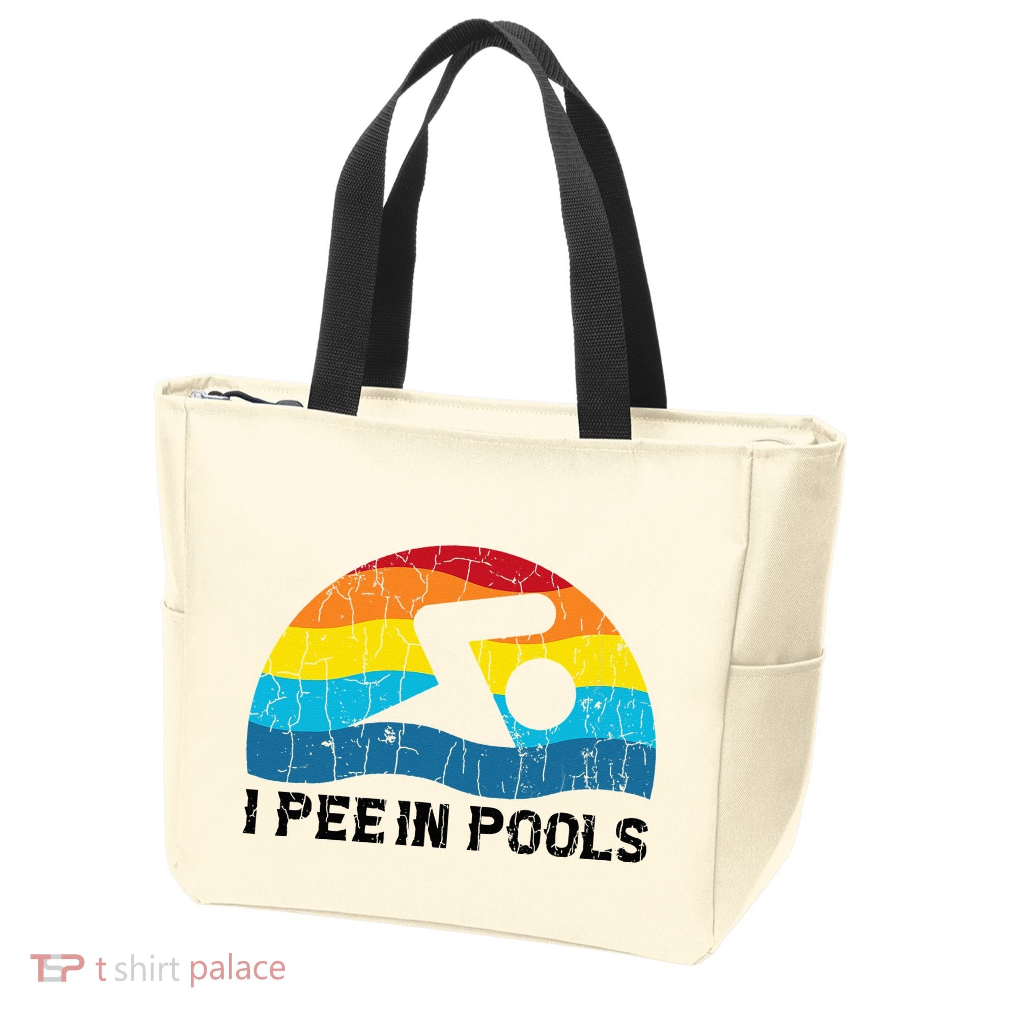 I Pee In Pools Funny Swimmer Swimming Coach Player Tote Bag