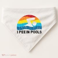 I Pee In Pools Funny Swimmer Swimming Coach Player USA-Made Doggie Bandana thumb 0