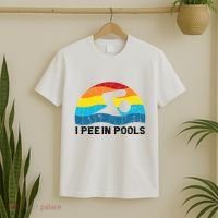 I Pee In Pools Funny Swimmer Swimming Coach Player T-Shirt thumb 2