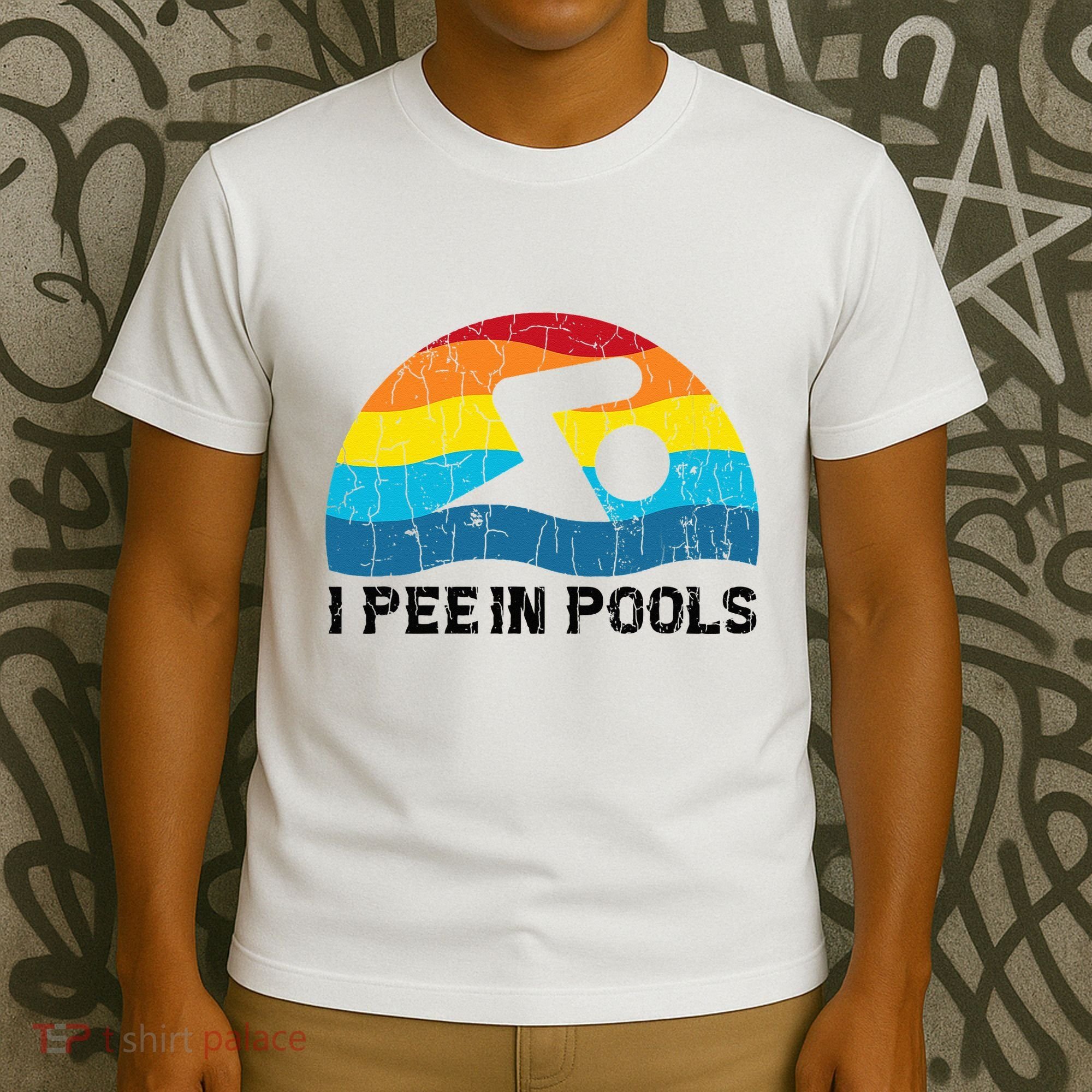 I Pee In Pools Funny Swimmer Swimming Coach Player T-Shirt