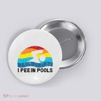 I Pee In Pools Funny Swimmer Swimming Coach Player Button thumb 0