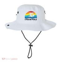 I Pee In Pools Funny Swimmer Swimming Coach Player Bucket Hat thumb 0