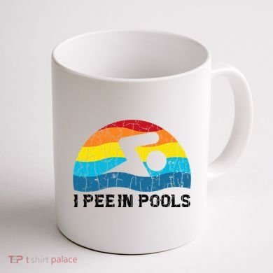 I Pee In Pools Funny Swimmer Swimming Coach Player Coffee Mug back