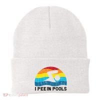 I Pee In Pools Funny Swimmer Swimming Coach Player Beanie thumb 0
